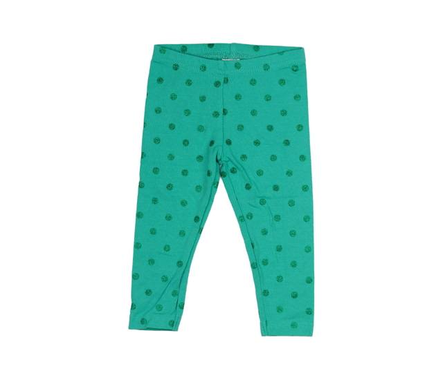 Zelené legíny s lesklými kolečky 