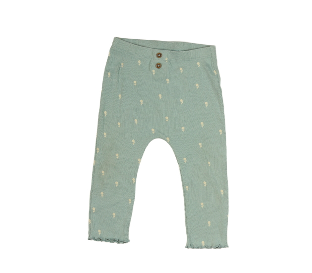 Mentolové legíny s květinami George