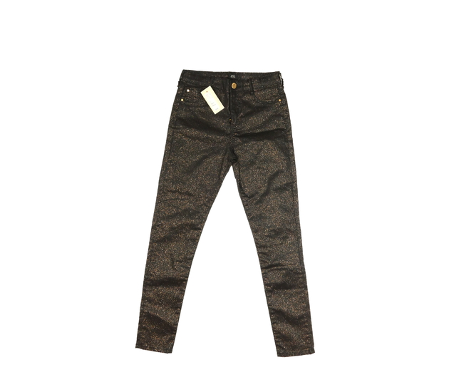 Nové černé kalhoty se zlatým vláknem River Island