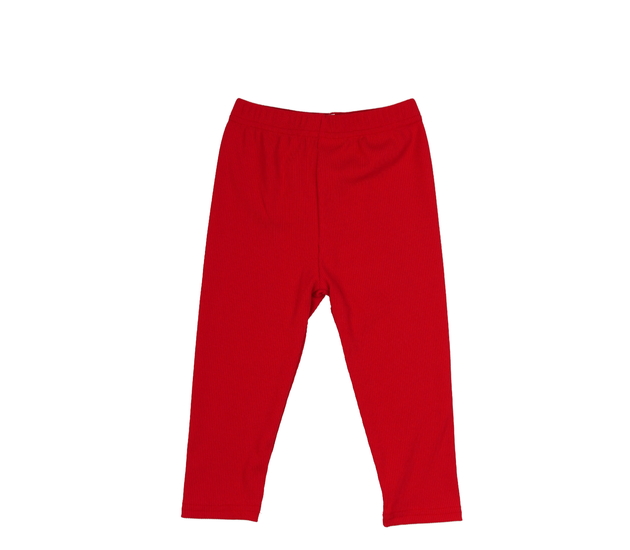 Červené žebrované legíny 