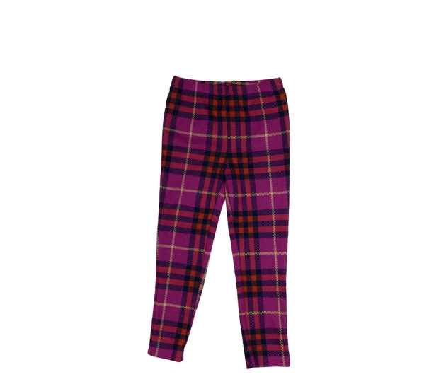 Růžové kostkované teplejší legíny Next