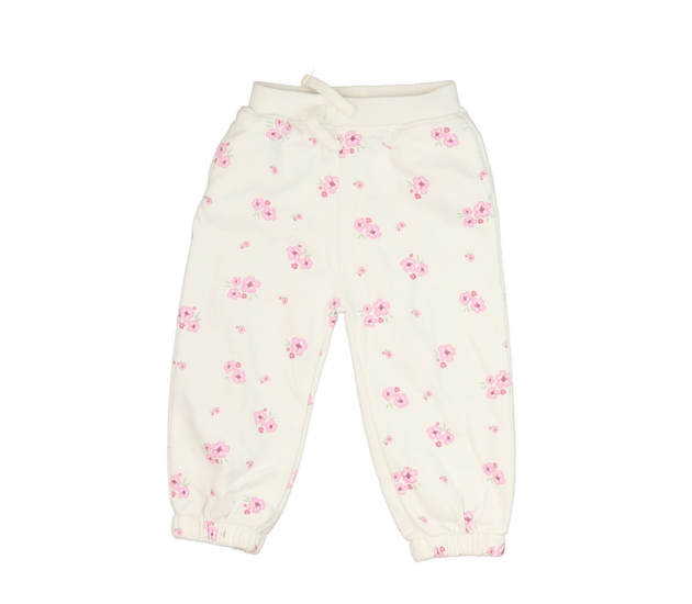 Bílé květinové tepláky 