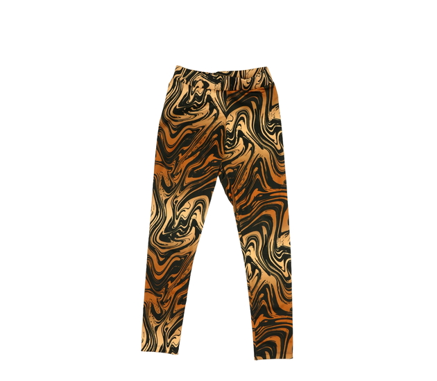 Hnědé vzorované legíny 