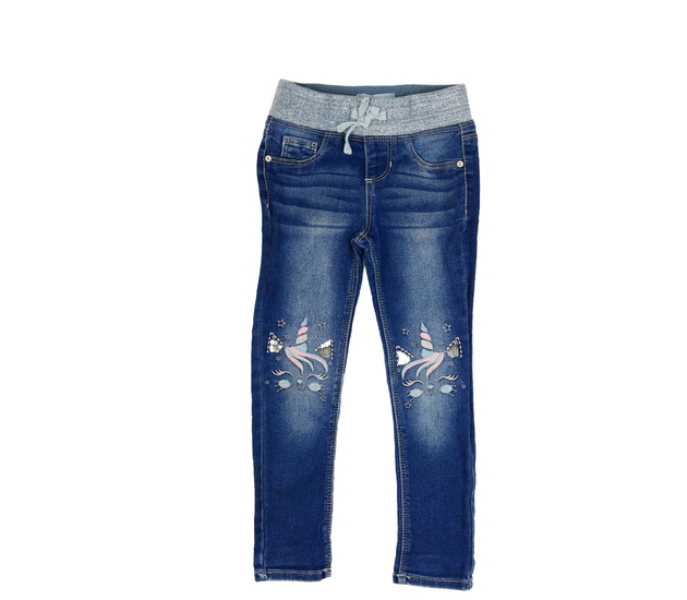 Modré džegíny s jednorožci