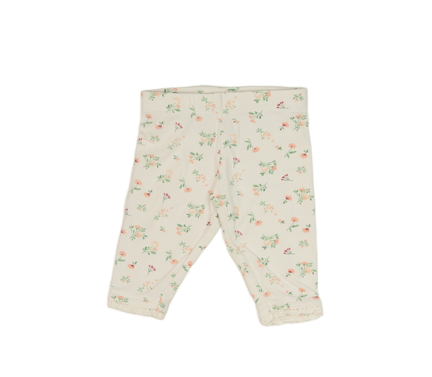 Bílé květinové legíny 