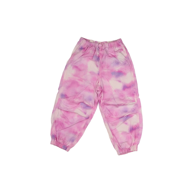 Růžové batikované volné kalhoty Next