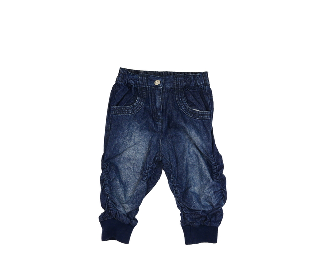 Tmavě modré nabírané rifle 