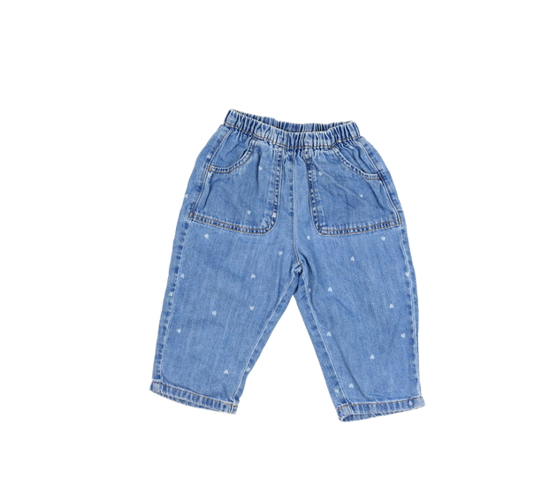 Modré široké rifle se srdci Next