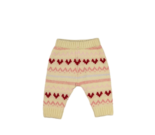 Krémové teplé pletené legíny 