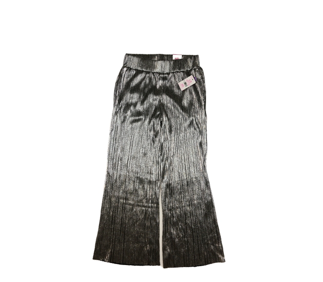 Nové stříbrné lesklé vzdušné kalhoty 