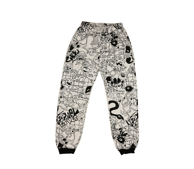 Bílé tepláky s obrázky 