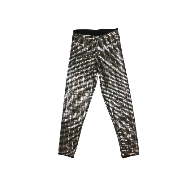 Černé lesklé legíny s flitry 