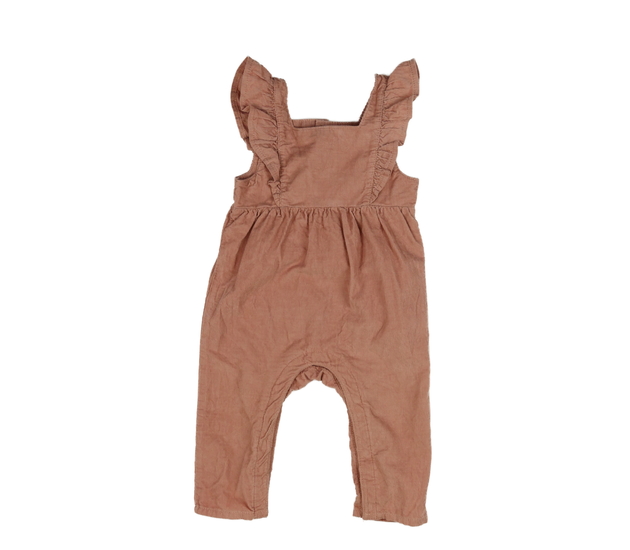 Růžové manšestrové lacláče s volánky F&F