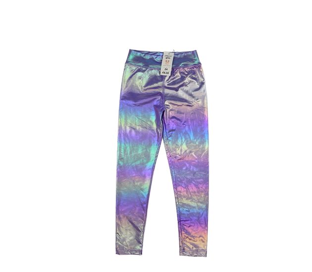 Nové fialové lesklé legíny 