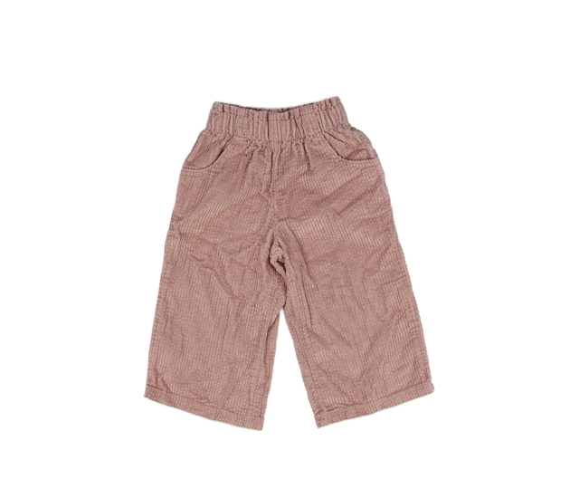 Růžové zvonové manšestrové kalhoty George