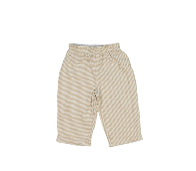 Hnědé pruhované kalhoty s podšívkou