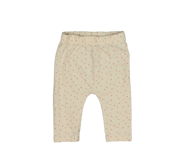 Krémové legíny s růžovými kolečky George