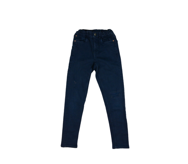 Tmavě modré trhané rifle Zara