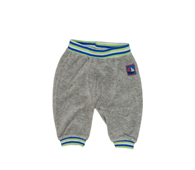 Šedé tepláky s barevnými pruhy