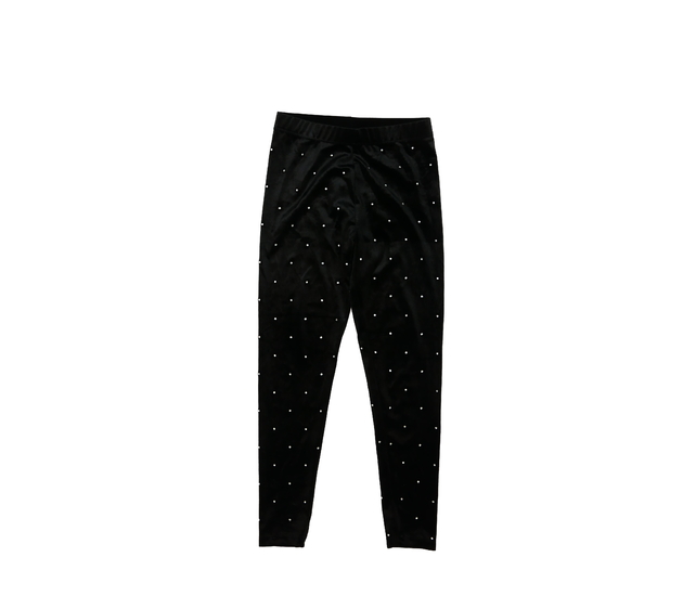 Černé semišové legíny s kamínky 