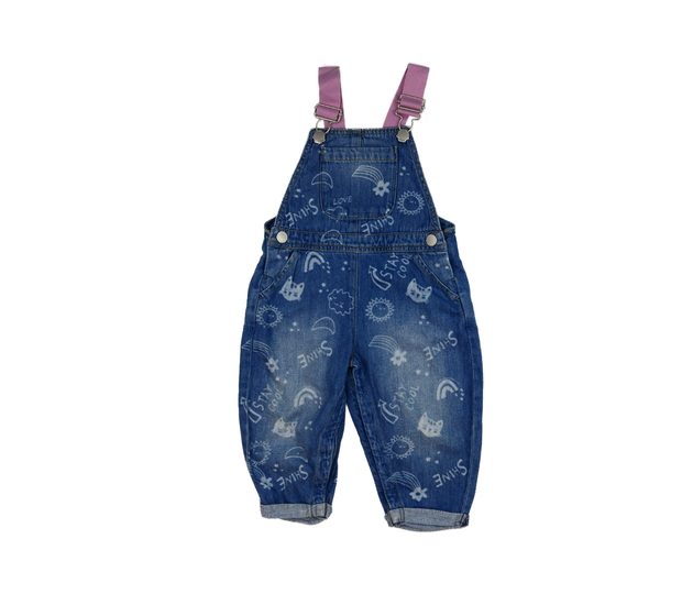 Modré riflové kalhoty s laclem a obrázky Next