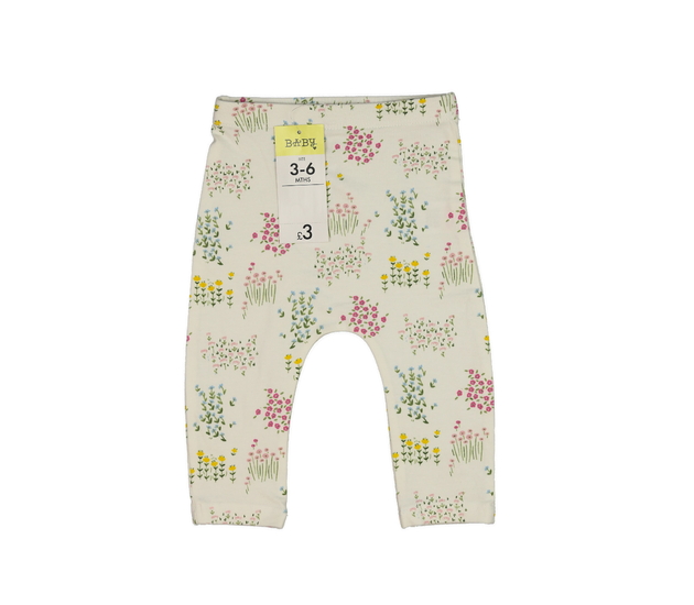 Nové krémové květinové legíny 