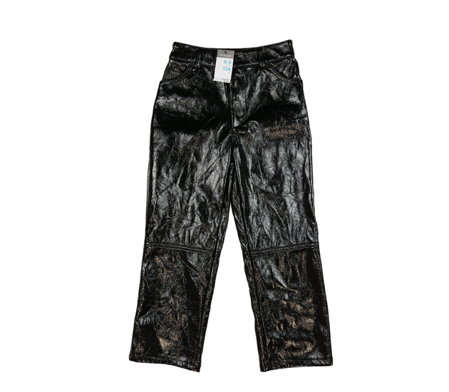 Nové černé koženkové lesklé kalhoty Primark 