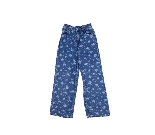 Modré květinové široké rifle George