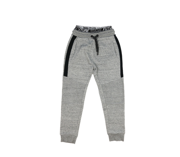 Šedé melírované tepláky s černými detaily Nutmeg