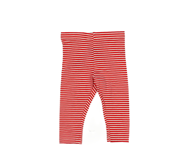 Červeno-bílé pruhované legíny Primark