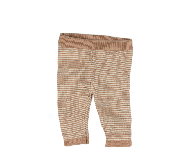 Oranžovo-bílé pruhované pletené legíny F&F