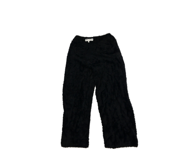 Černé žinylkové široké kalhoty Zara