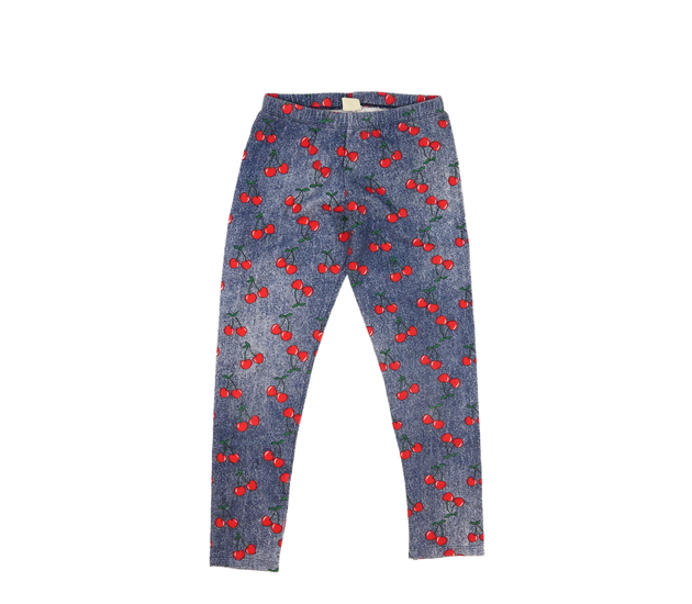 Modré legíny s třešněmi Zara