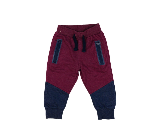 Červeno-modré melírované tepláky 