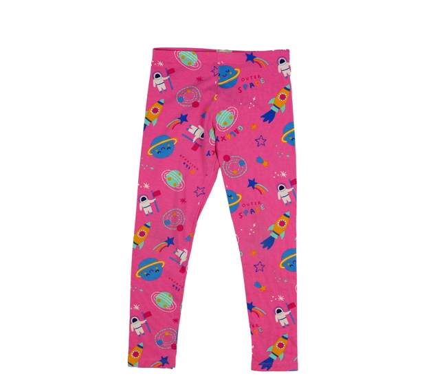 Růžové legíny s vesmírným motivem F&F