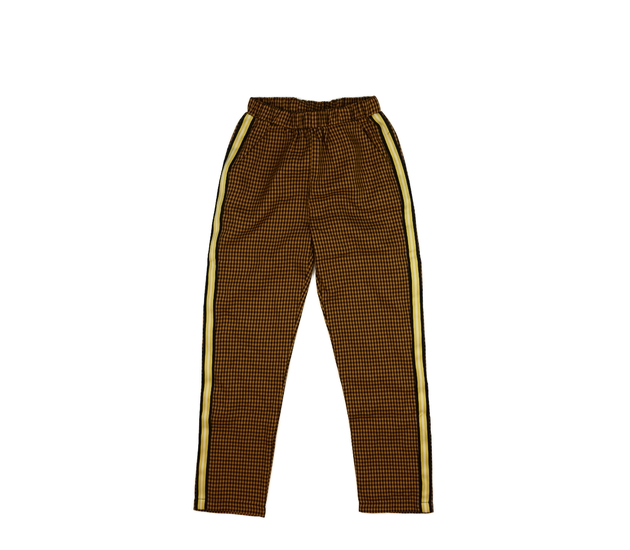 Hnědé kostkované tepláky 