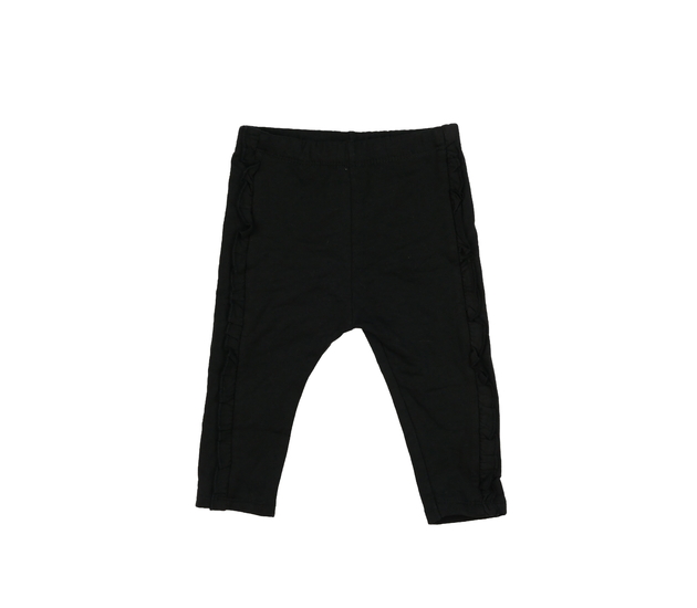 Černé teplejší legíny s volánky 