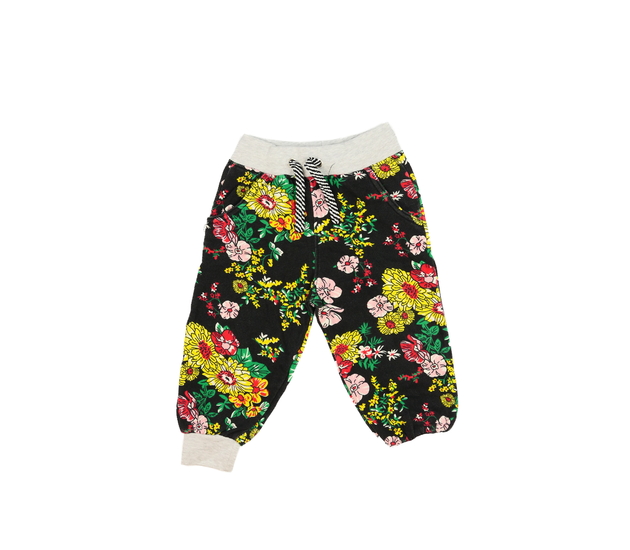 Tmavé květinové tepláky 