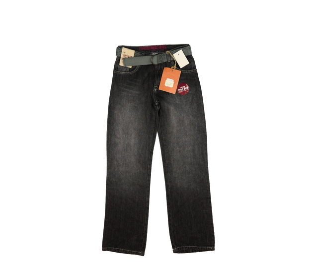 Nové šedé široké rifle v retro stylu s páskem