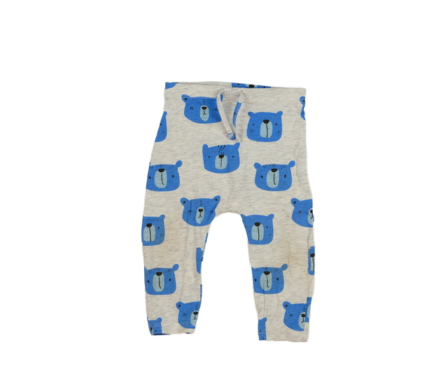 Šedé melírované legíny s medvědem 