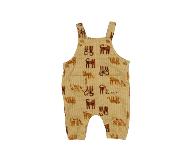 Hnědé kalhoty s laclem se zvířátky Primark 