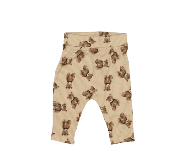 Hnědé legíny s medvídky a vyšším pasem Tu 
