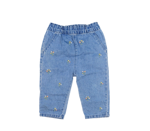 Modré riflové kalhoty s květinami George