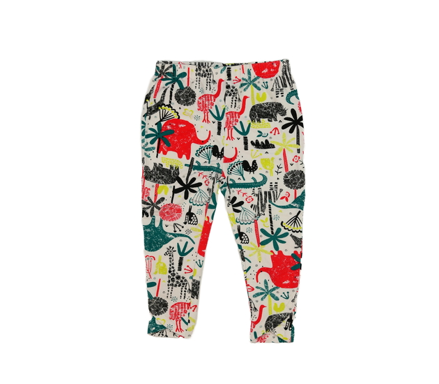 Bílé legíny s dinosaury Tu