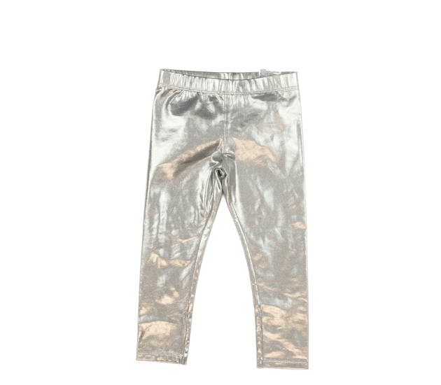 Stříbrné lesklé legíny H&M