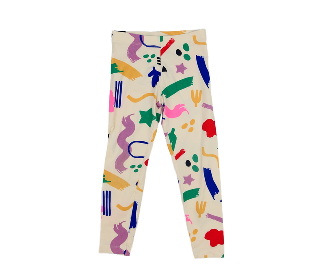 Krémové vzorované legíny M&S