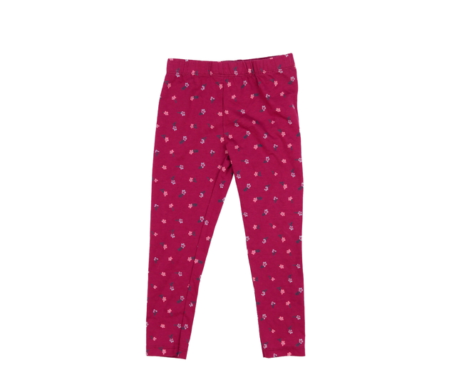 Tmavě růžové květinové legíny 