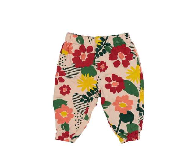 Růžové květinové legíny