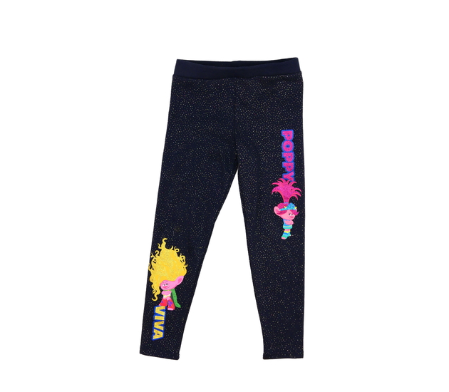 Tmavě modré vyteplené legíny Trolls Primark 