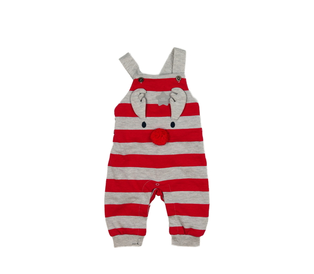 Červeno-šedé kalhoty s laclem F&F